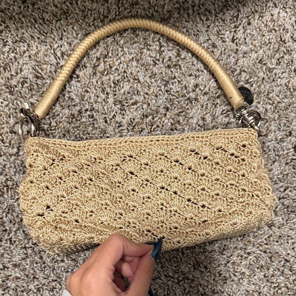 The Sak Tan Crochet Clutch - Picture 1 of 2